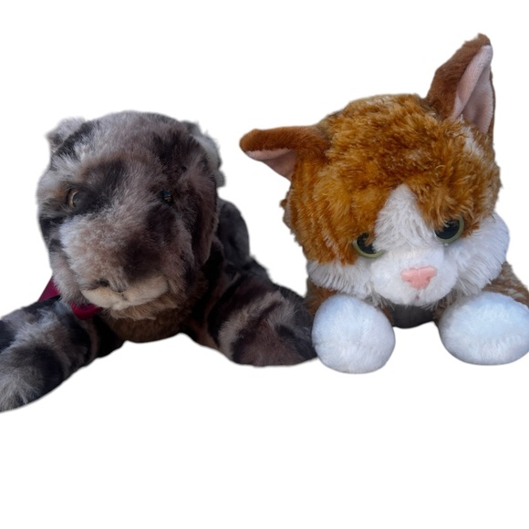 Two Aurora Flopsie Chester Cat & Realistic Cheetah Leopard Plush Lot of 2 - Picture 16 of 16
